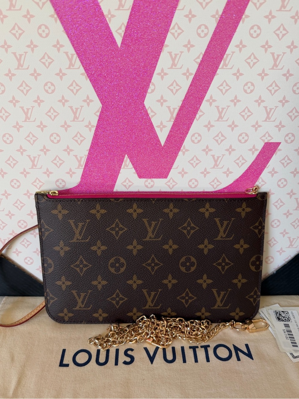 Louis Vuitton Monogram Neverfull GM Pochette Wristlet Purse